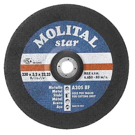 DISCO DA TAGLIO PER FERRO MOLITAL Ø 230x3,2 mm - MOLITAL