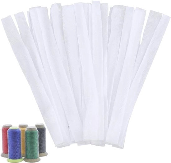 Accessori per macchina da cucire - Spazzole per cucire - Protegge reti - Bianco - Punte da cucire - Pennelli cosmetici - Adatto per diverse misure di macchine da cucire - Quilting - Bobine e ricamo - 25 x 2 cm - 100 pezzi.