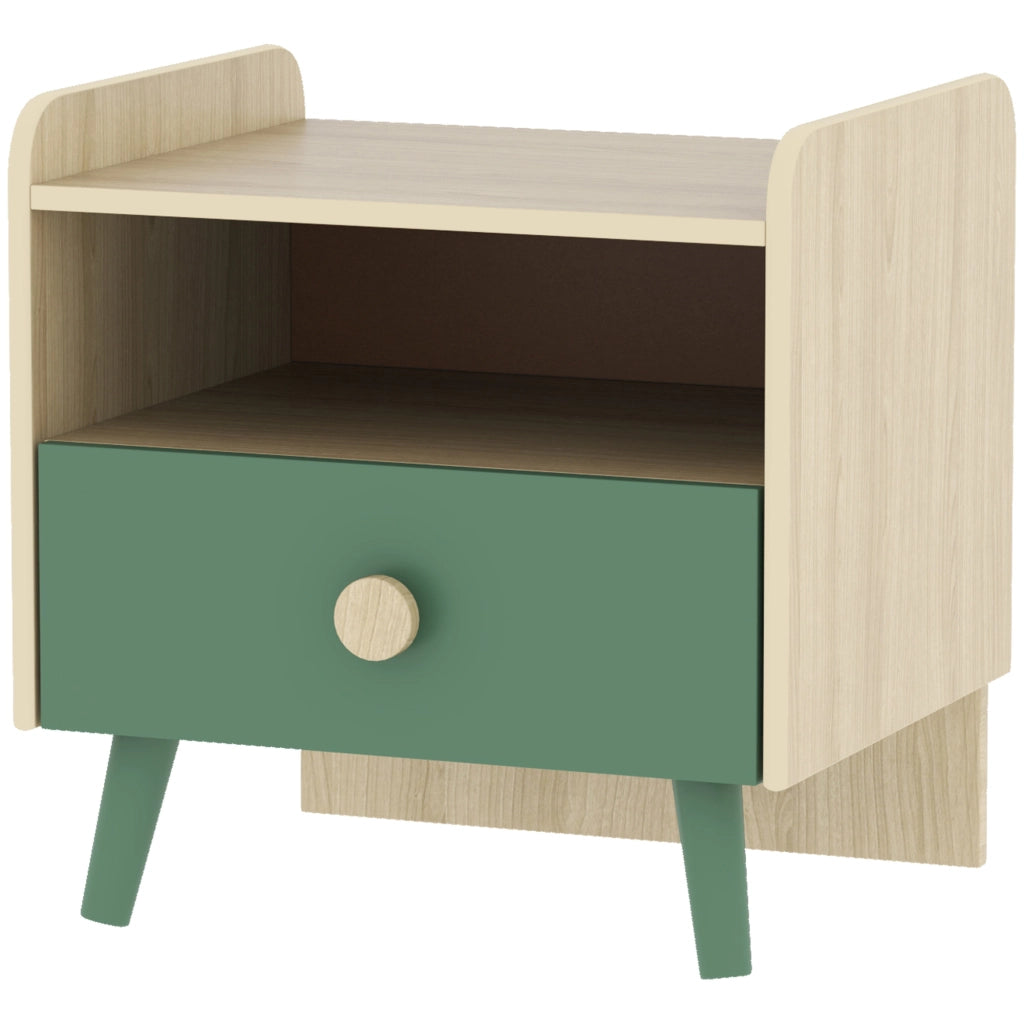 Tavolino da notte per bambini ¨C zephmum ¨C con cassetto e nicchia, legno