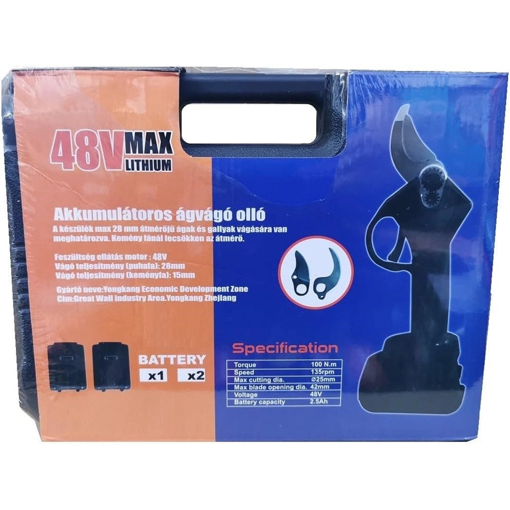 Trade Shop - Cesoia Elettrica Forbice 2 Batterie Da 48v Trincia Rami Professionale Senza Fili -