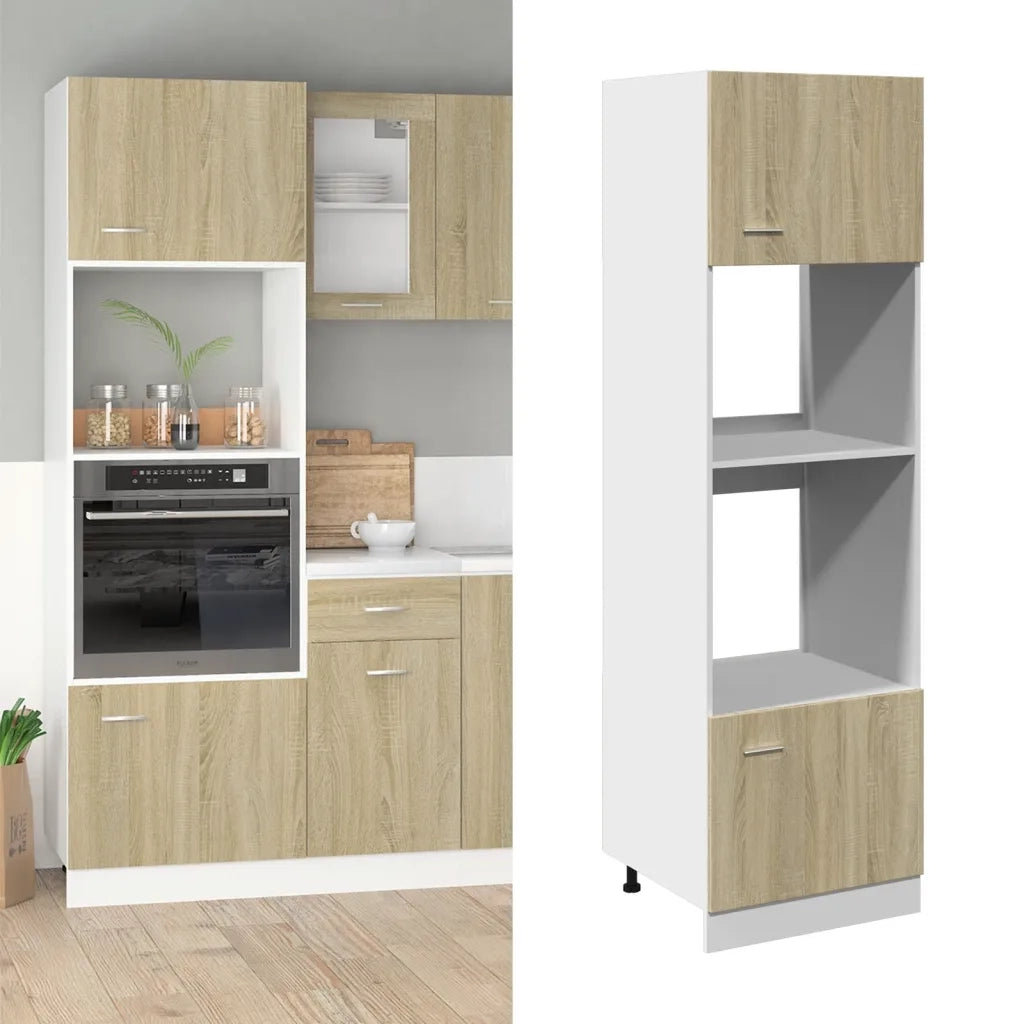 Mobile per Microonde “Lyon” Rovere Sonoma 60x57x207 cm 849627