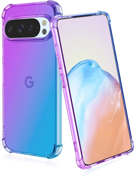 Hoes Siliconico Ultra Sottile - Resistente allo Shock - Translucido - Antiscratto - Cambio di Colore Blu/Viola - TPU Premium - Hoes per Telefono