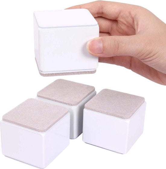 Sostegni per letto in acciaio inossidabile - diametro 6 cm - sostegni per mobili autoadesivi - supportano 20 lbs - aggiungono 5 cm di altezza - per letti, divani, armadi