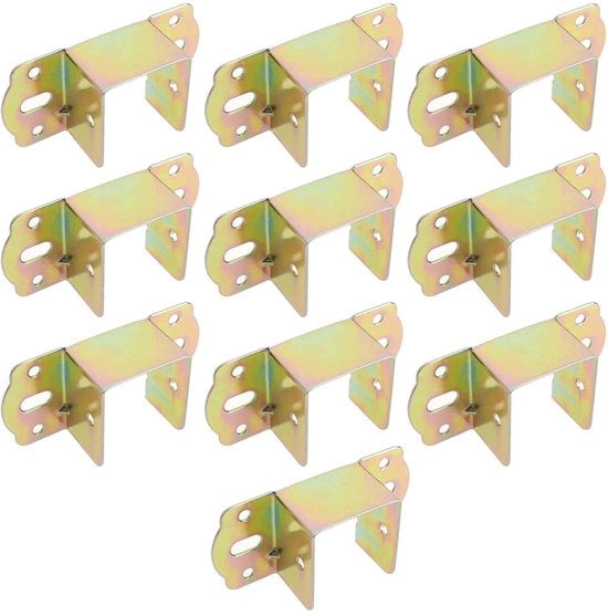 Sostegno per letto a quattro angoli in metallo - Duraturo e inox - Giallo - Bracciali per ringhiere del letto - Ideale per uso domestico - 10 pezzi