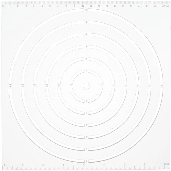 Quilten Stencils Doorzichtige Acryl - Sjabloni Multifunzionali a Cerchio - 21 cm Formato - Ideali per Cucito e Artigianato - Perfetti per
