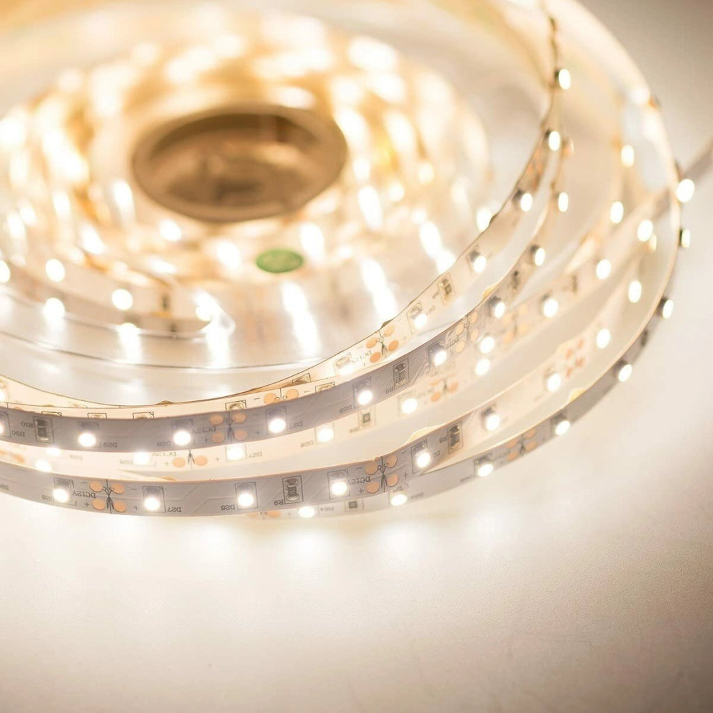 BOBINA STRISCIA LED 3528 FLESSIBILE 5M ADESIVA LUCE BIANCO NATURALE 4000K IP65