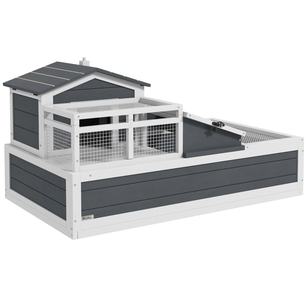 Casa per tartarughe a 2 livelli ¨C zephmum ¨C Legno di pino, Grigio
