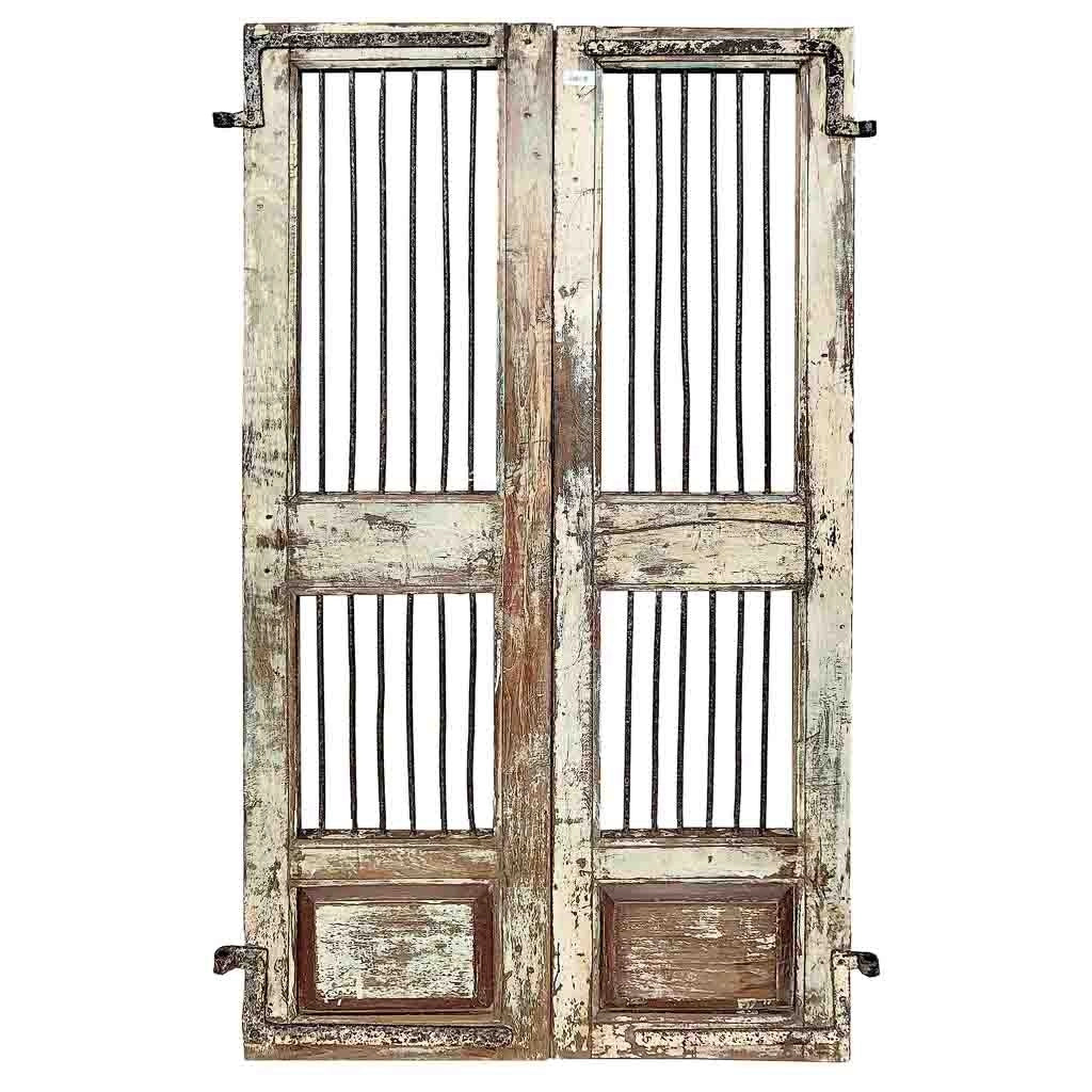 Porta in legno marrone con finitura artigianale, 98x3x175 cm (altezza).