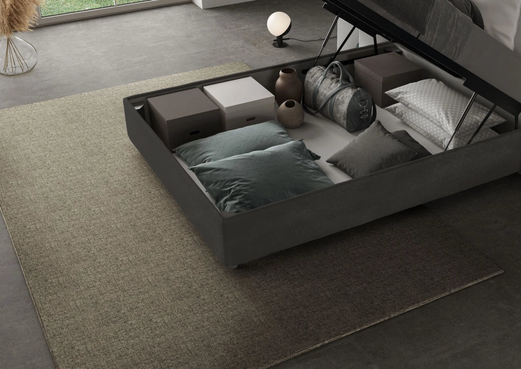 Letto 1 Piazza e Mezzo 120x200 cm con Rete Mika Grigio