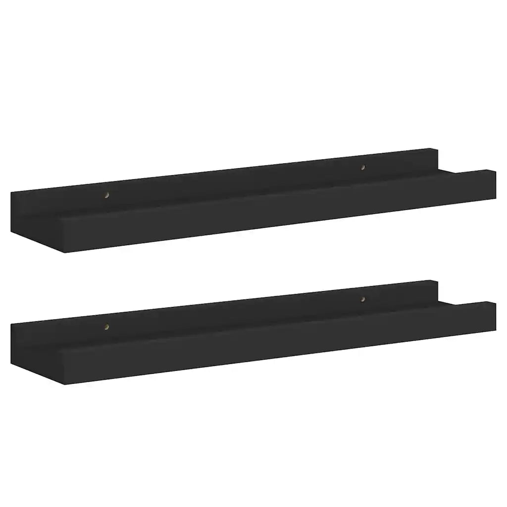 2 pz Mensole | Ripiano | Scaffale con Sporgenza Nere 40x9x3 cm MDF