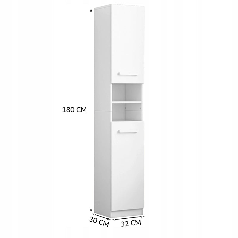 Armadio bianco moderno a colonna scaffale alto loft 2 ante 180 cm