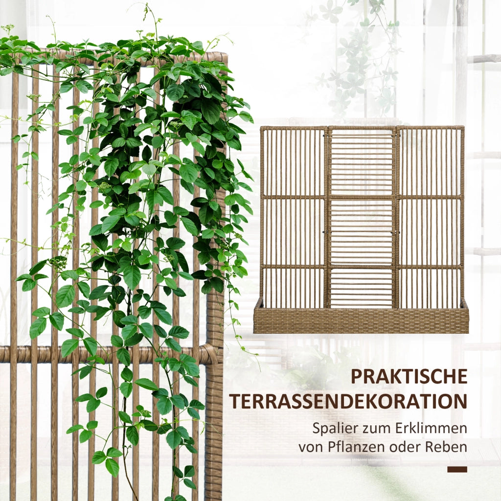 Fioriera con grigliato ¨C Minimal ¨C Polyrattan, sabbia, 103x29x103 cm