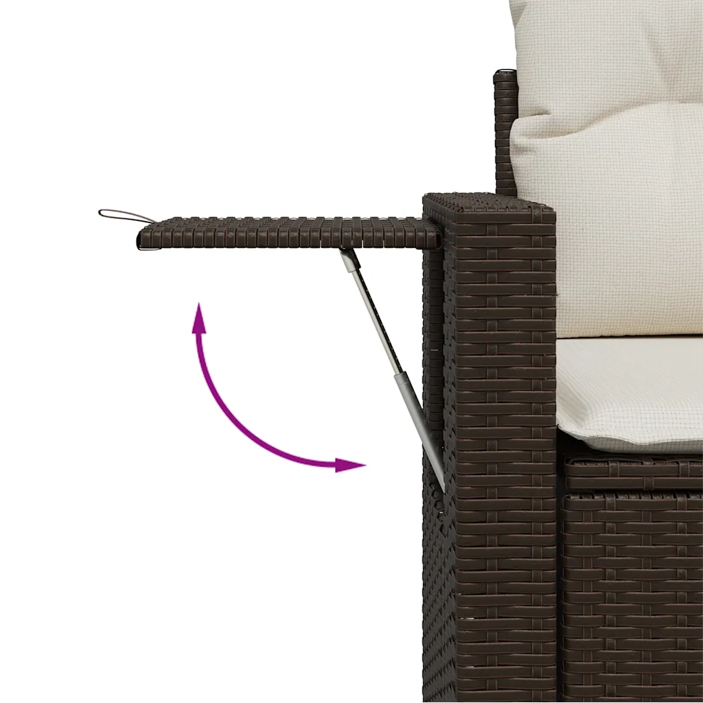 Set Divano da Giardino 6 pz con Cuscini Marrone in Polyrattan 3220102