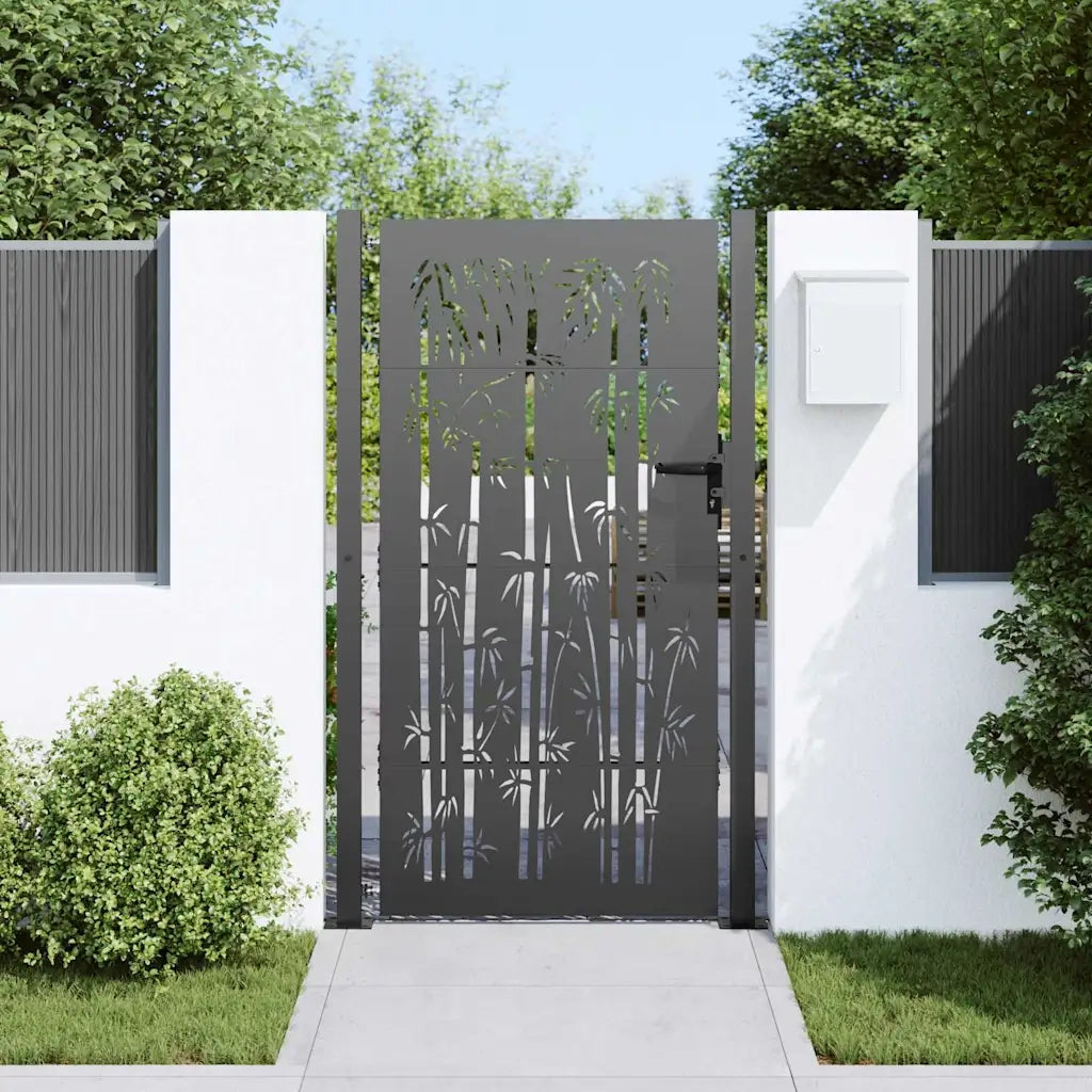 Cancello da giardino con blocco Nero 110 x 205 cm 42015898