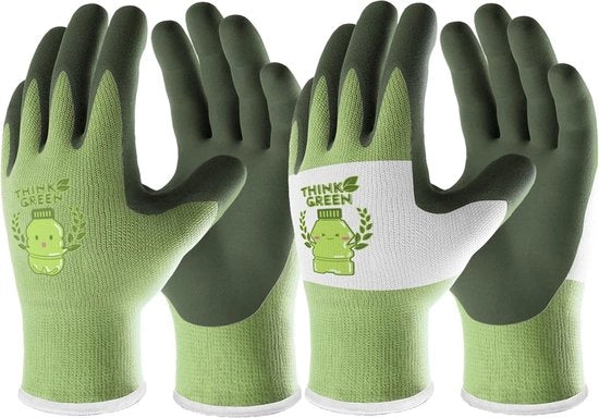 Manichini per bambini da giardinaggio, taglia XXS, 2 pezzi, con rivestimento in gomma, realizzati con poliestere riciclato.