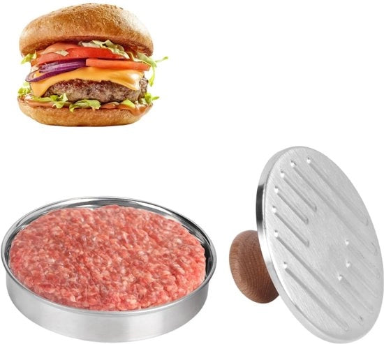 Hamburgerpers in Rostfreiem Stahl 304 - Smasher per Hamburger - Superficie Antiscivolo - Facile da Pulire - Strumento Duraturo - Pattie Perfette - Burgerpers