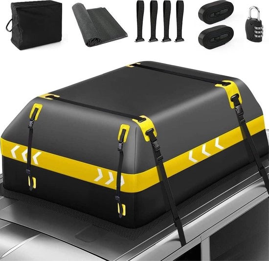Dak coperto in PVC pieghevole impermeabile - 36 metri cubi - tappetino antiscivolo - 6 ganci - 2 cinture mobili - strisce riflettenti copertura del tetto