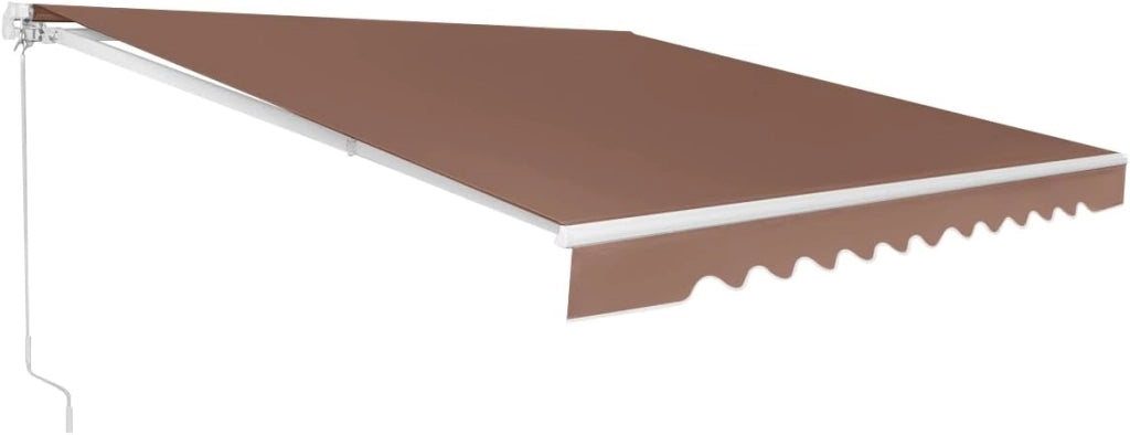 Tenda da Sole per Esterno, Tenda da Sole a Bracci Estensibili con Telaio in Alluminio, Tettuccio Resistente al Sole e Impermeabile e Manovella (3 x 2,5 M, Marrone)