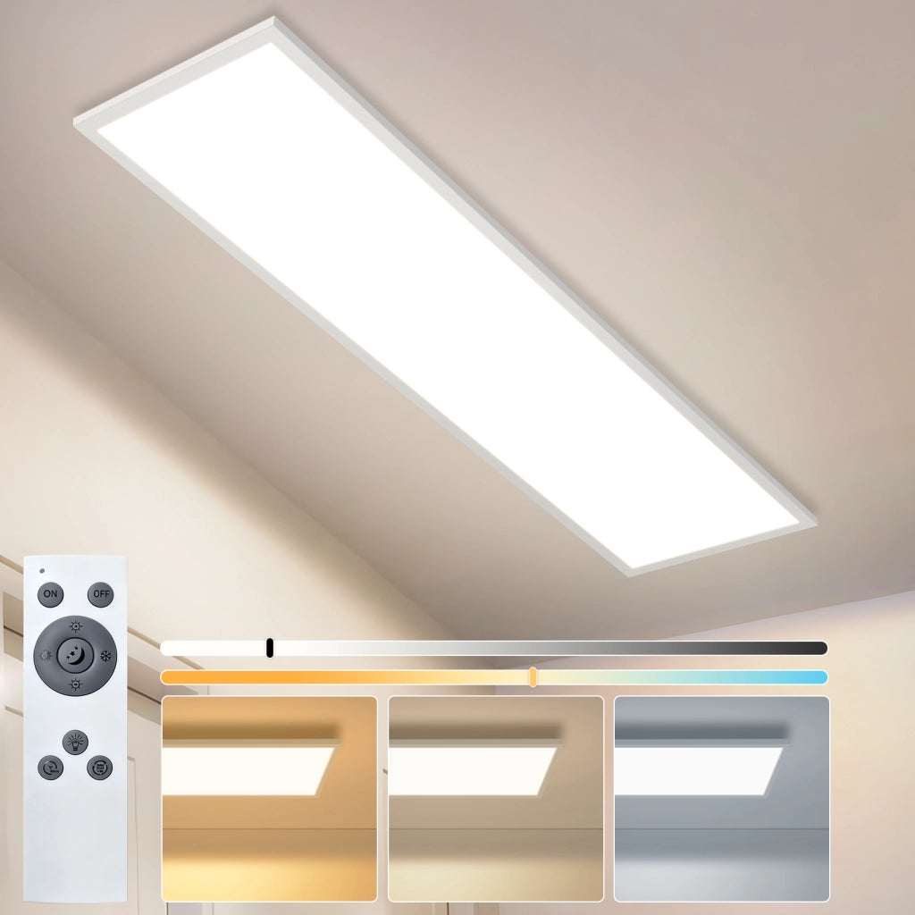 ZMH Lampada a Soffitto LED 100x25cm Dimmabile Pannello Bianco Per Camera da Letto Ingresso