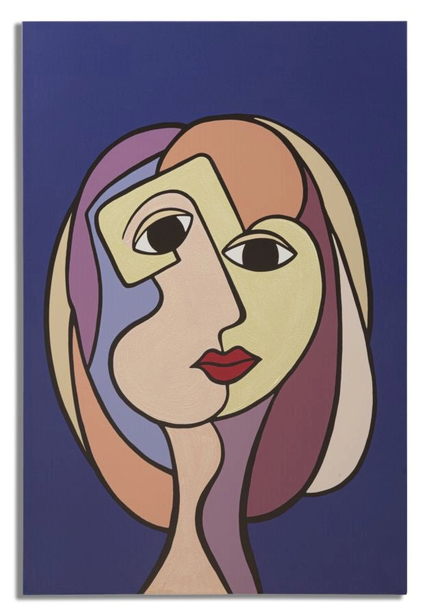 Stampa Dipinta Double Faces Large 1 80x3x120 cm in Legno e Tessuto
