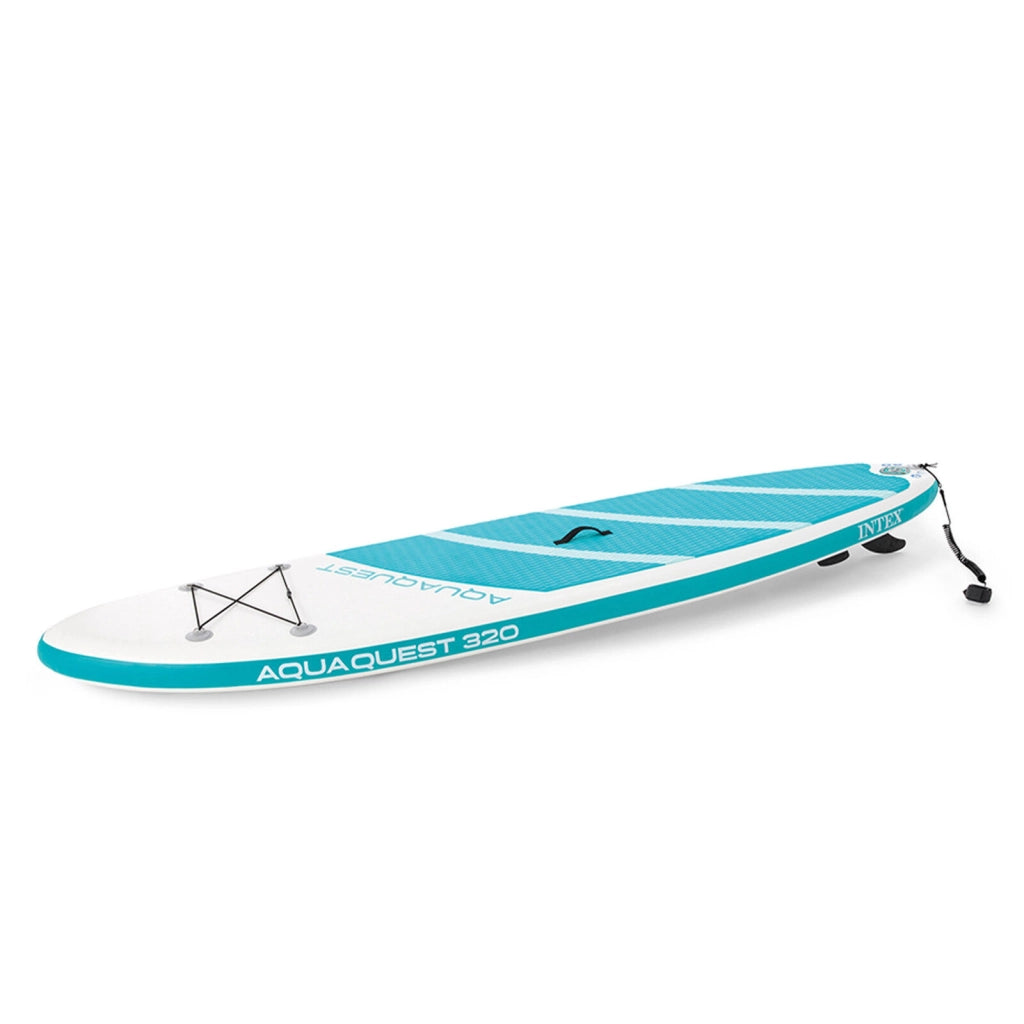 Intex 68242NP Aqua Quest 320 Tavola Stand Up Paddle SUP Gonfiabile 320x81x15 cm 150 Kg Drop Stitch con Pompa e Remo Alluminio 216 cm colore Blu