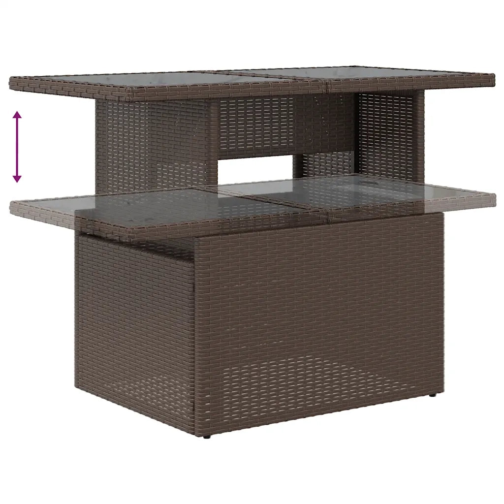 Set Divano da Giardino 5 pz con Cuscini Marrone in Polyrattan 3326244
