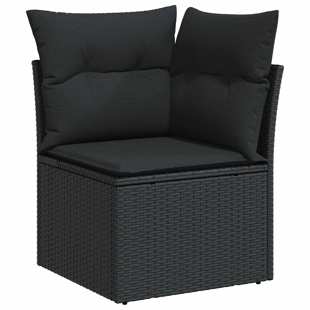 Set Divani da Giardino con Cuscini 7pz Nero Polyrattan 3325758