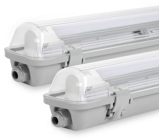 Doppio LED TL Striscia LED Acqua Resistente per Bussola LED T8, IP65 120 cm, 1 x 18W, Bianco Neutro