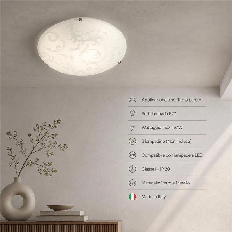MELISSA LAMPADA PLAFONIERA DA SOFFITTO E27 2 LUCI 40CM
