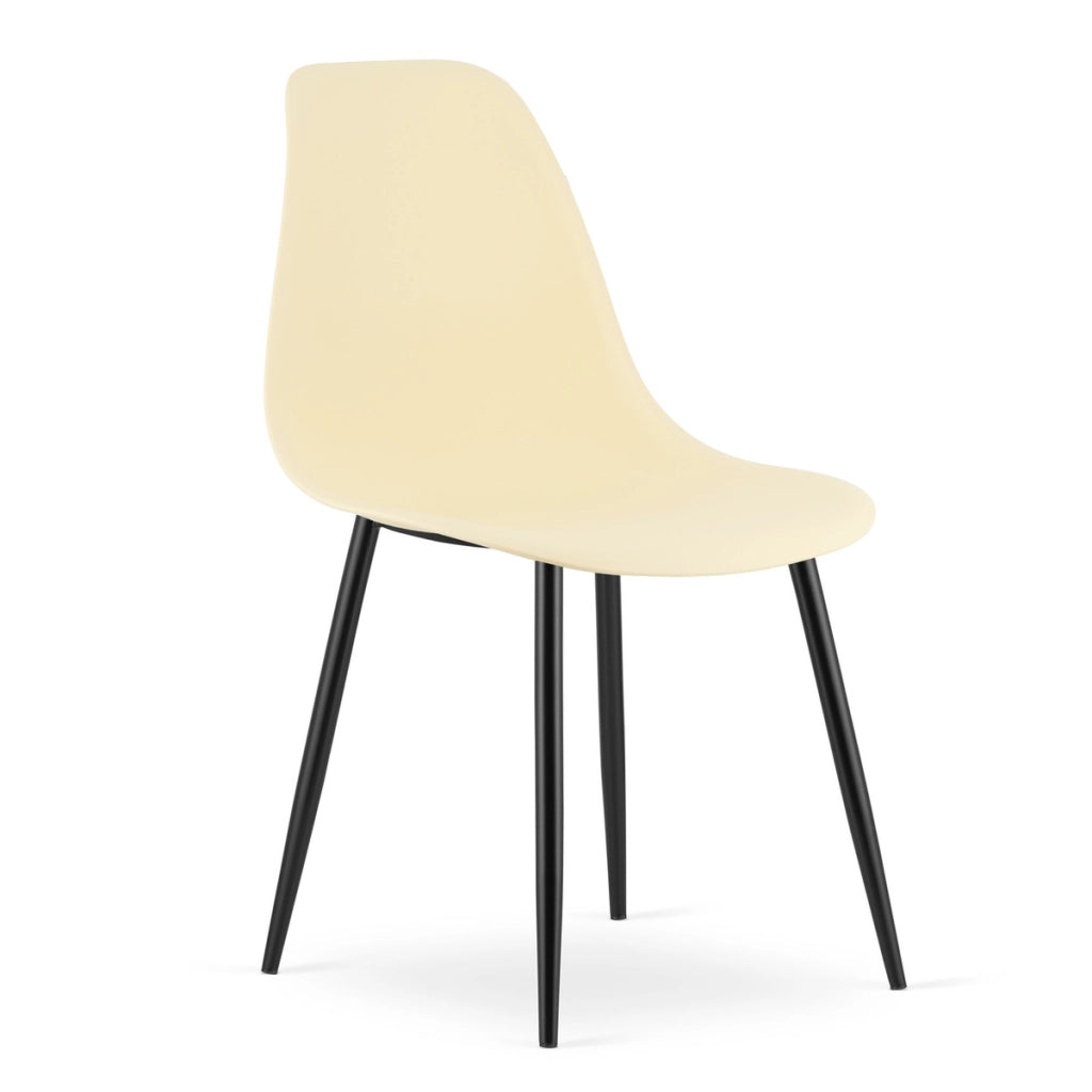 Sedia WAT moderna in crema e metallo nero