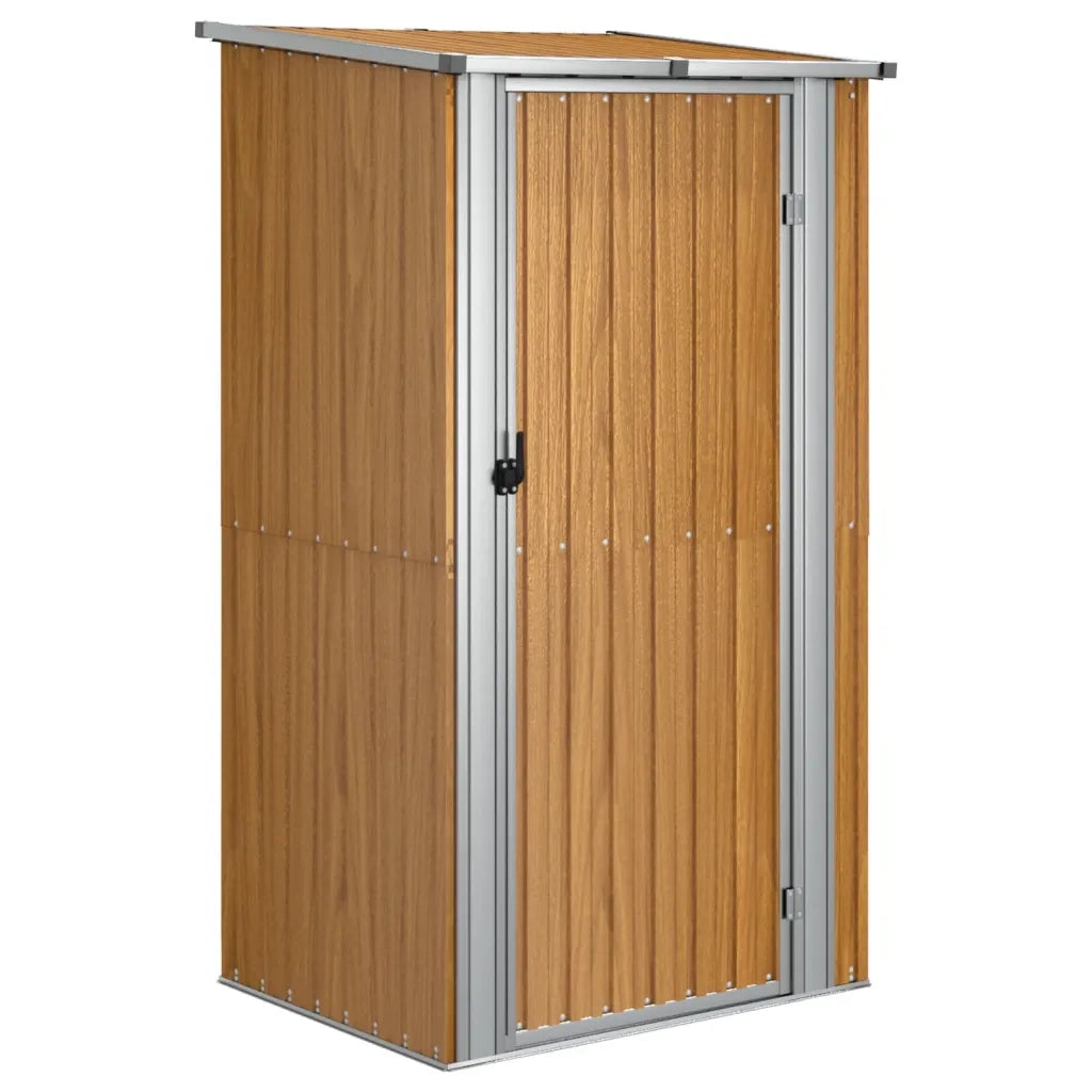 Casetta da giardino marrone 118,5x97x209,5 cm in acciaio zincato 150902