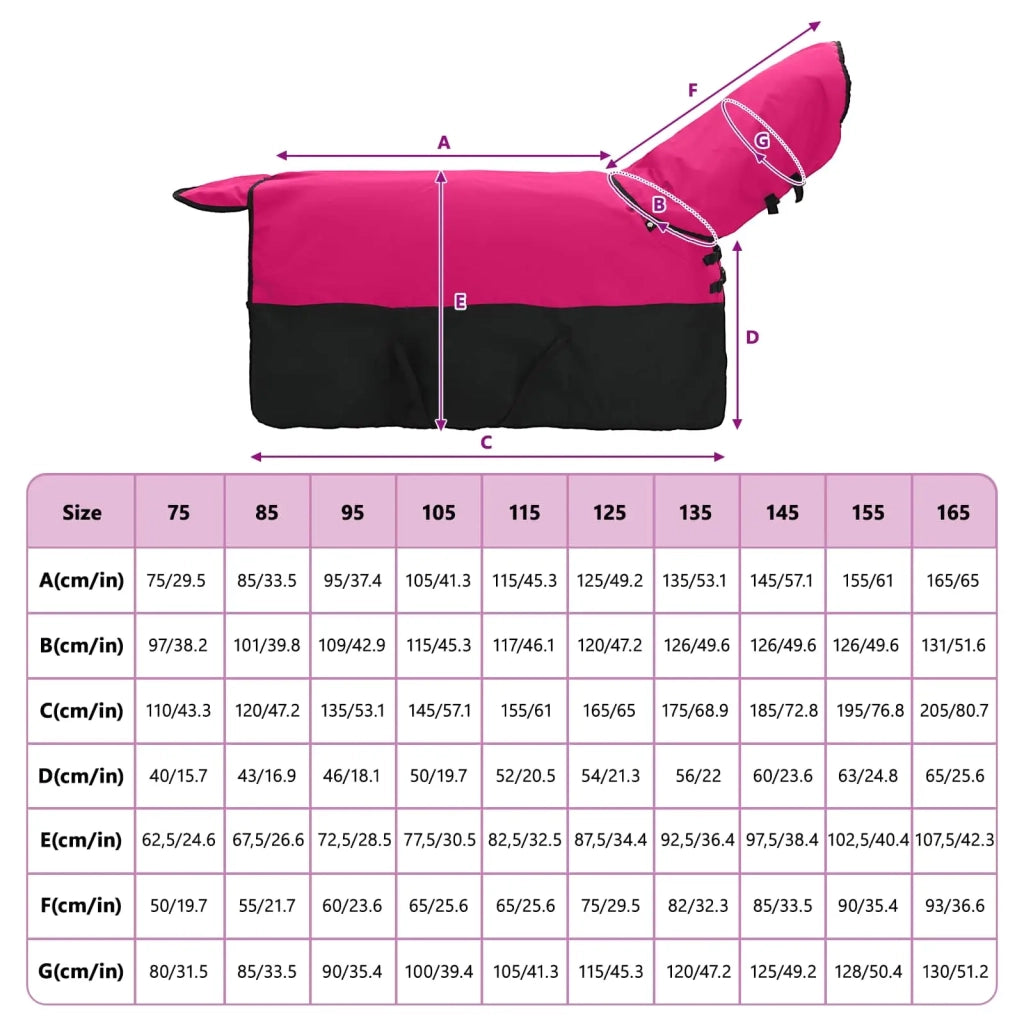 Coperta per Cavalli Rosa e Nero 85 cm Poliestere CFW6447958