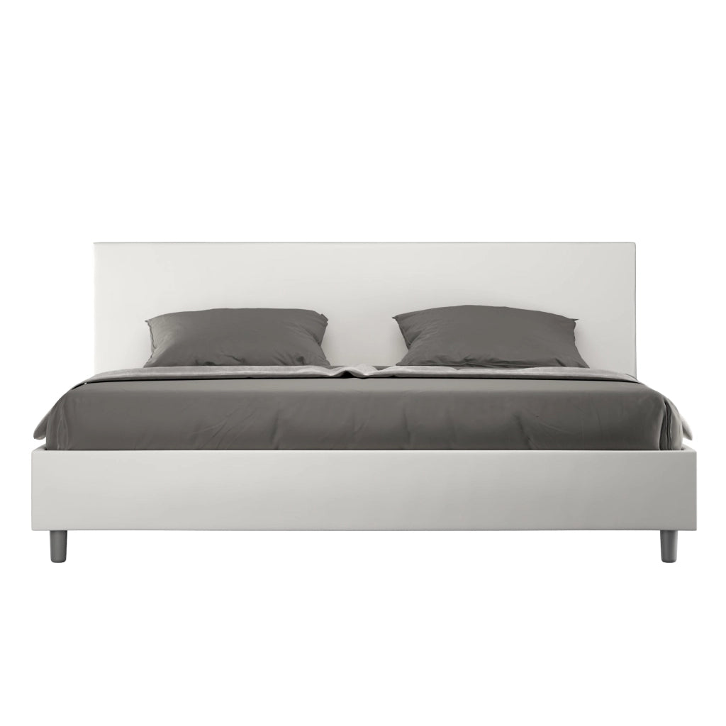 Letto Matrimoniale Extra Large 200x210 cm con Rete Adele Bianco