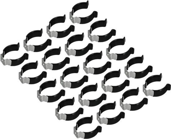 Supporto LED per Lampadina - Supporto per Montaggio - Acciaio Inossidabile - Orecchioni per Clip - Sostegno - Piastra di Supporto - Orecchione di Tirante - Nero - Pacchetto da 20.