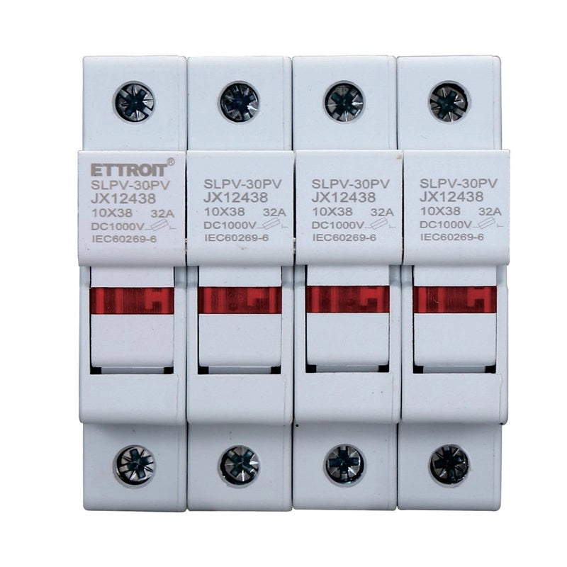 Portafusibile Modulare DC Fotovoltaico 4P 4M D10X38mm 32A DC 1000V IP20 IEC60269-6