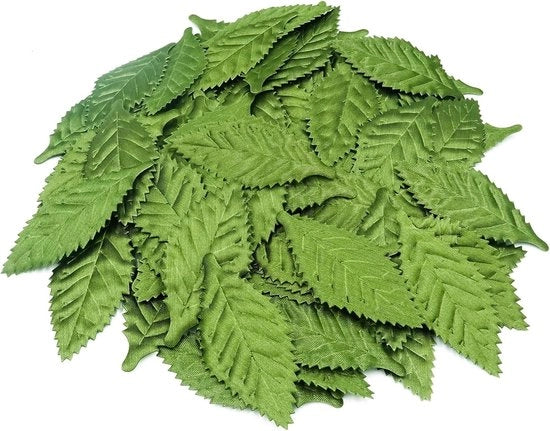 Foglie Artificiale 100 Pezzi - Realistiche - Foglie Finte - Decorazione - Interno/Esterno - Materiale di Alta Qualità - Foglie Finte