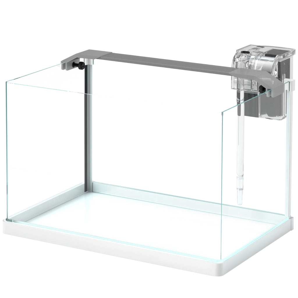 Acquario in vetro con luci LED e pompa filtro ¨C Minimal ¨C bianco 38x26x27 cm 20L