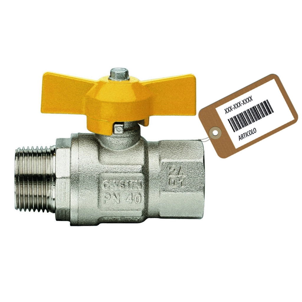 VALVOLA A SFERA GAS MF A FARFALLA MOD. LONDON F-BRICO- 3/4  DN  20- FAIDF- pezzi 1