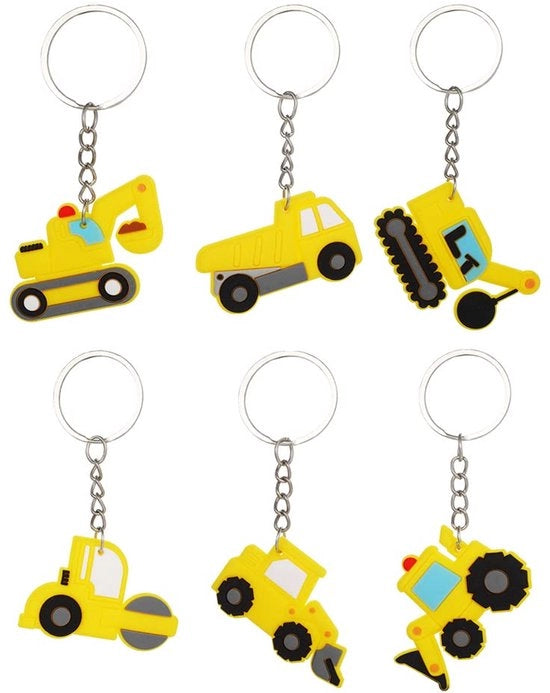 Sistema costruttivo con 12 chiavi da 12 pezzi, tema costruzione, chiave da parete per bambini, costruzione, veicoli da costruzione, escavatrice, trattore, set di festa, chiave da parete per bambini in silicone, per bambini, ragazzi e ragazze, compleanno.