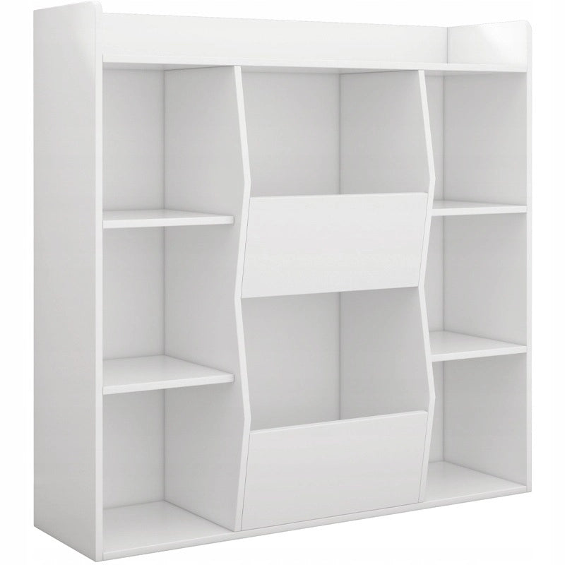 Libreria da 106x30x104 cm in finitura bianca, elegante e moderna.