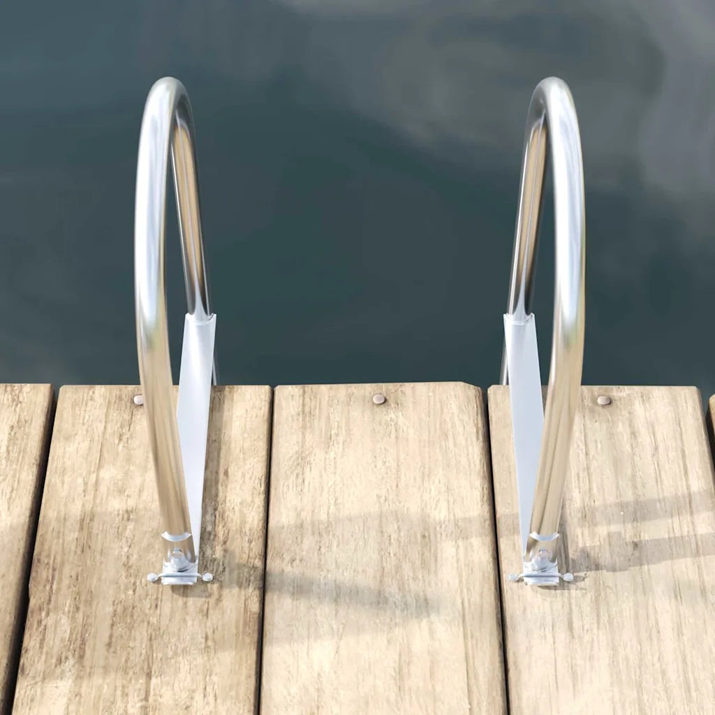 Scala da Dock a 4 Gradini Argento 45 ×11,5 ×162 cm Alluminio