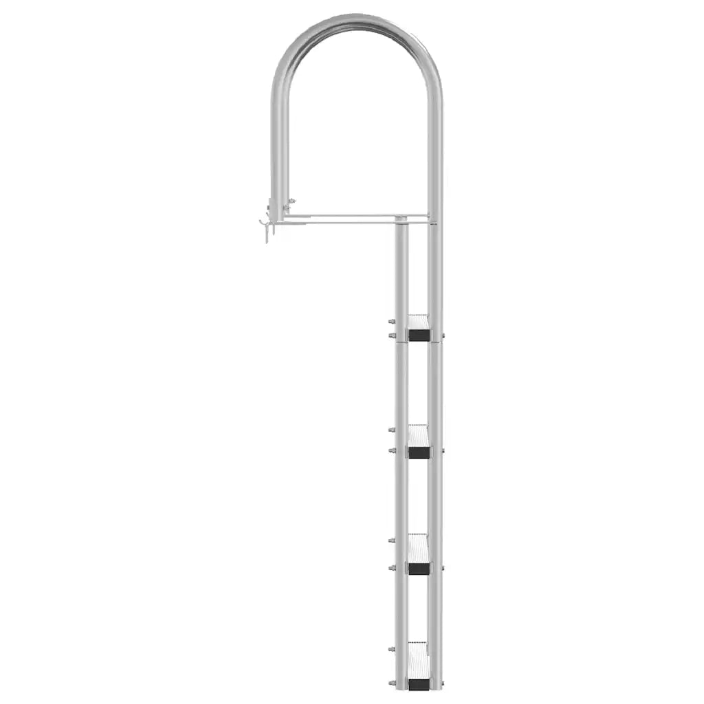 Scala da Dock a 4 Gradini Argento 45 ×11,5 ×162 cm Alluminio