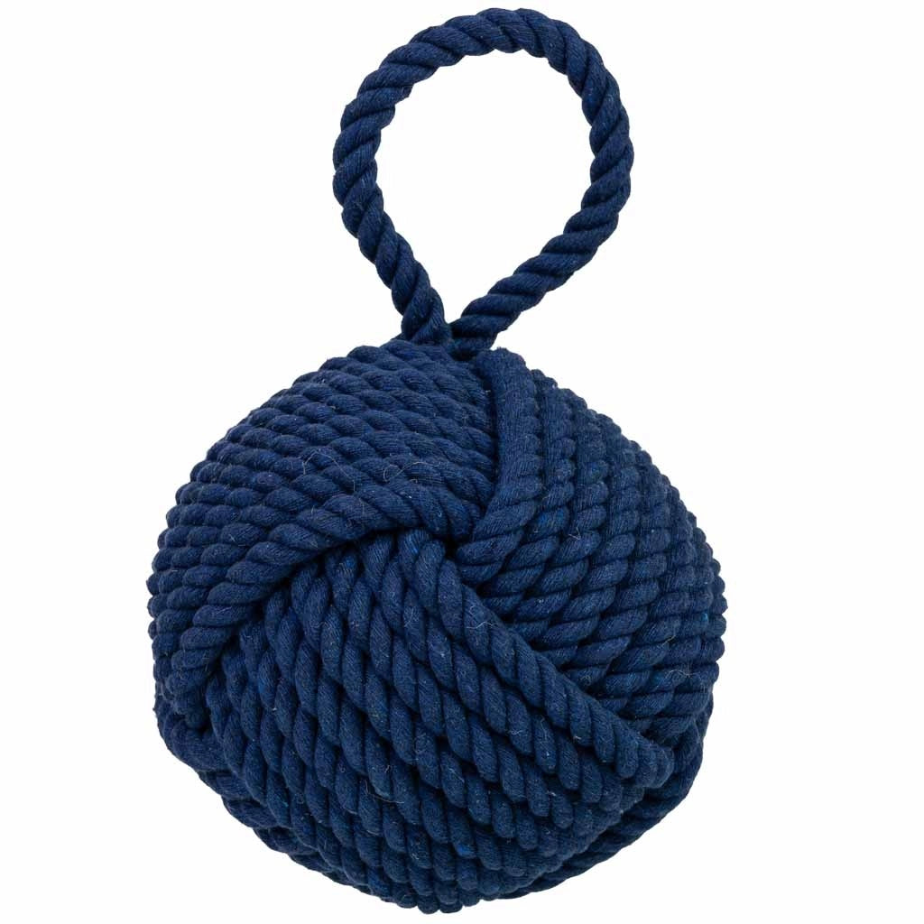 Fermaporta in cotone blu, 12x12x25h cm