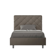 Letto 1 Piazza e Mezzo 120x190 cm con Rete e Contenitore Priya Cappuccino
