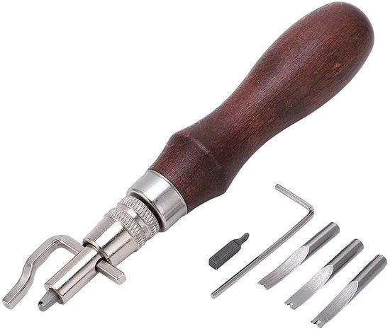Foglia di Pelle in Legno - Manicotto in Legno - Strumento per la Lavorazione del Legno - Manico in Legno - Strumento per la Fissaggio - Per Professionisti - Materiale Resistente