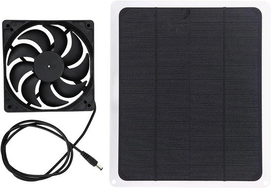 Kit di Ventilazione 10W 12V 800MA Ventilatore Singolo - Fotovoltaico - Uscita USB - Ventilatore di Scarico Solare - Capannone di Lavoro Cani Pollaio Finestra Scarico Auto Ventilazione Ventilatore Auto