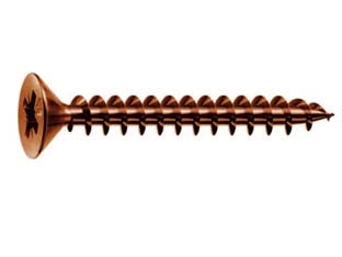 VITI PANEL-VIT TESTA SVASATA PIANA ACCIAIO BRONZATO- - ø mm.4x60 - 200 pezzi MUSTAD
