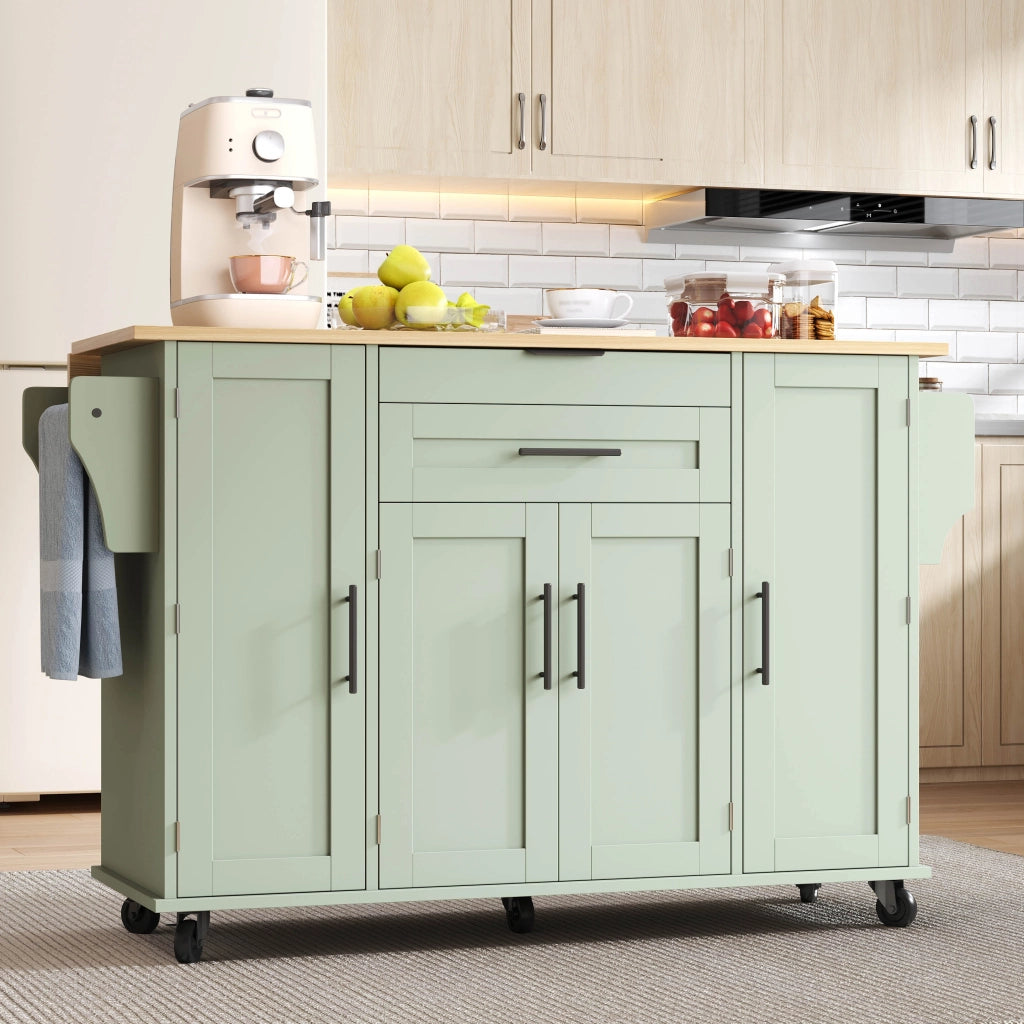 MOBILE ISOLA CUCINA 136x70x92 cm MDF Verde Antico