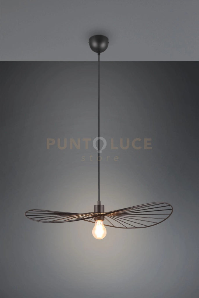 CHAPEAU SOSPENSIONE METALLO NERO D.60CM 1 LUCE ATTACO E27