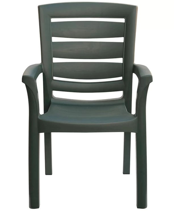 IGAP Set 4 Poltrone Maxy Amazon con Braccioli in Polipropilene 59x64x90 cm Impilabili Antracite